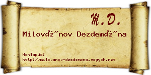 Milovánov Dezdemóna névjegykártya